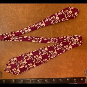Vintage 1940’s burgundy and cream geometric tie